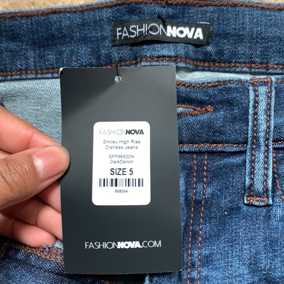 Fashion Nova Smiley High Rise Distress Jeans - Picture 4 of 6